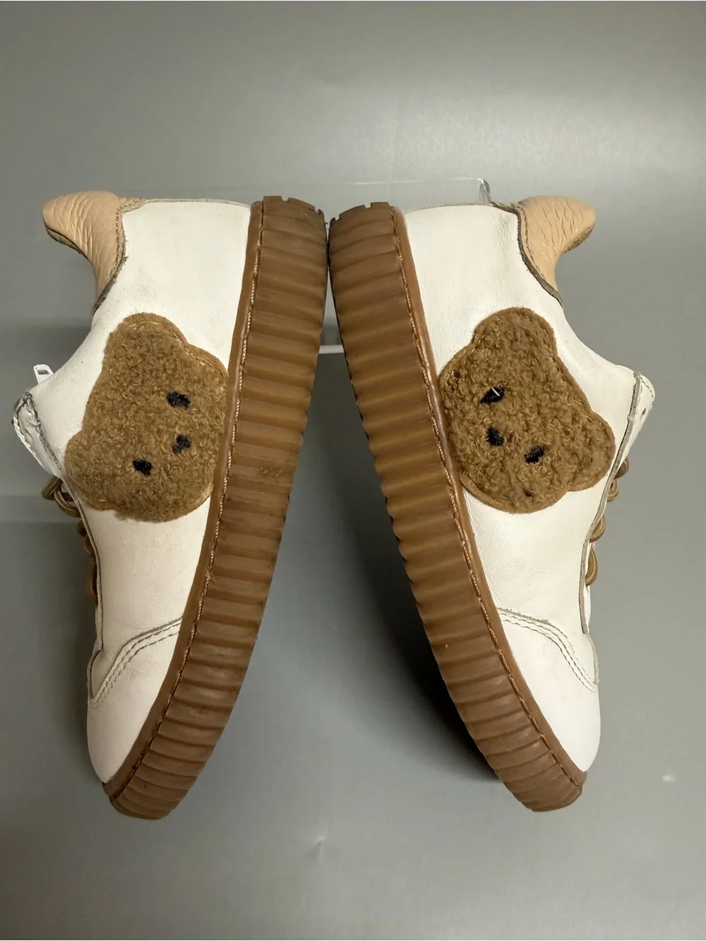 BLUBLONC TODDLER WHITE BEAR SNEAKERS Sz 27 US 10